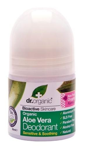 Dr. Organic Aloe Vera Deo Roll On 50ml - Antibakteriel Deodorant