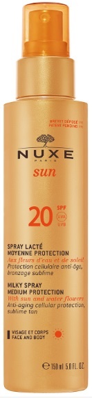 Nuxe Sun Milky Spray SPF 20 - Solcreme til ansigt og krop