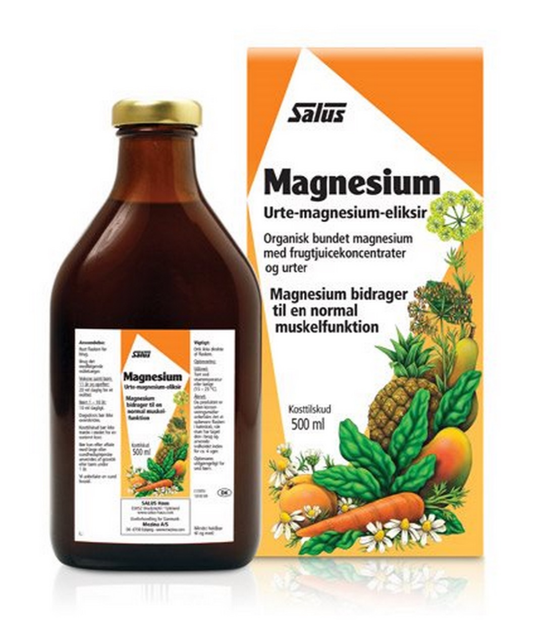 Salus Magnesium Eliksir 500ml - Naturlig Mineral Kosttilskud