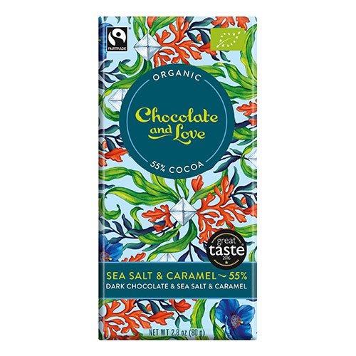 Mørk Chokolade med Havsalt 55% - 80 G fra Chocolate and Love