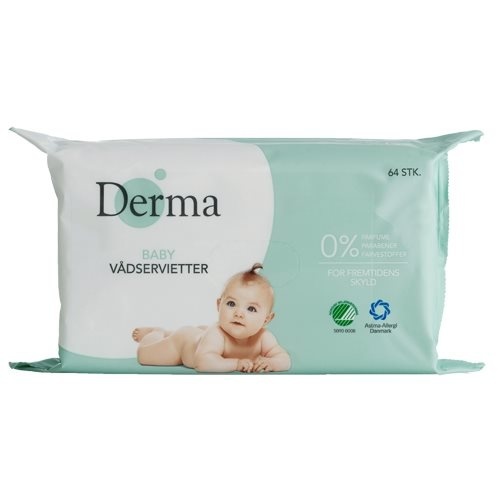 Derma Eco Baby Vådservietter - 64 Stk til Skånsom Pleje