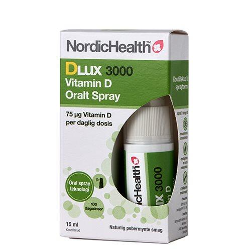 Nordichealth Dlux 3000 D3 Vitamin Spray 15ml - Tilbud!
