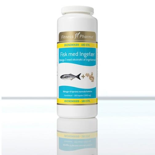 Fitness Pharma Fisk M Ingefær 180 kapsler - Omega & Ingefær