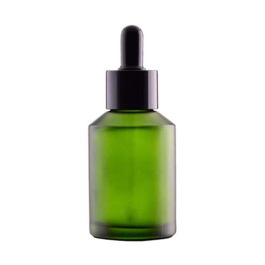 60 Ml Grøn Glasflaske med Pipettelåg - Perfekt til Skønhed