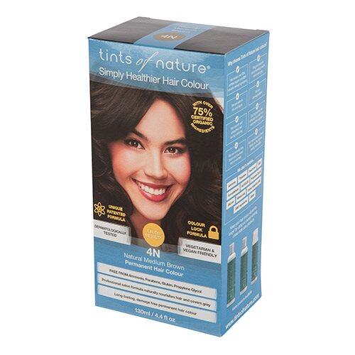 Tints Of Nature Økologisk Hårfarve 4N Mørkebrun 130ml