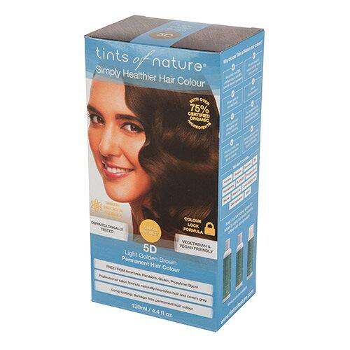 Tints Of Nature Hårfarve 5D Lys Gylden Brun - Økologisk