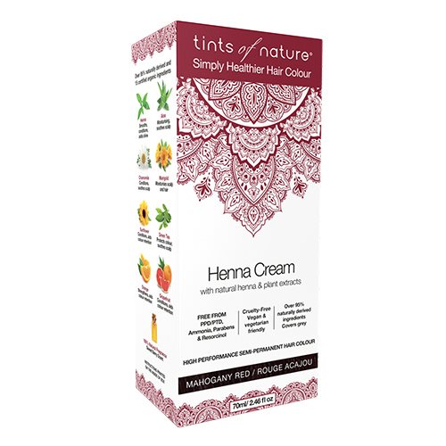 Henna Hårfarve Creme Mahogany Rød - 70 ml Tilbud!