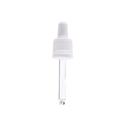 Hvidt Låg med Pipette til Glasflasker - Hurtig Levering!