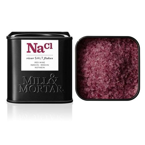Mill & Mortar Rødvinssalt Flager 80g - Krydderi til Madlavning