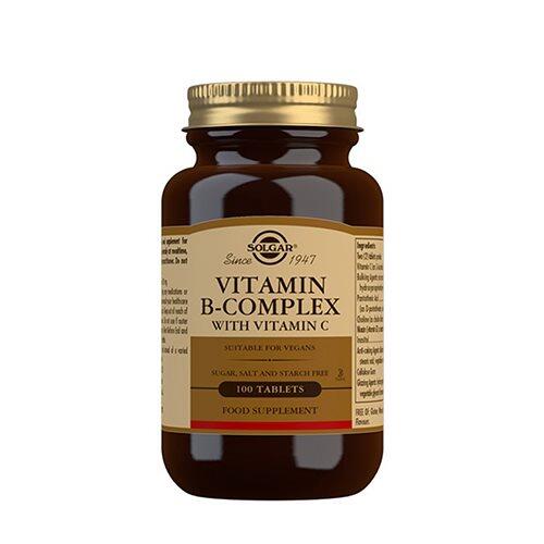 Solgar B-Vitamin Komplex med C 100 stk - Veganervenlig
