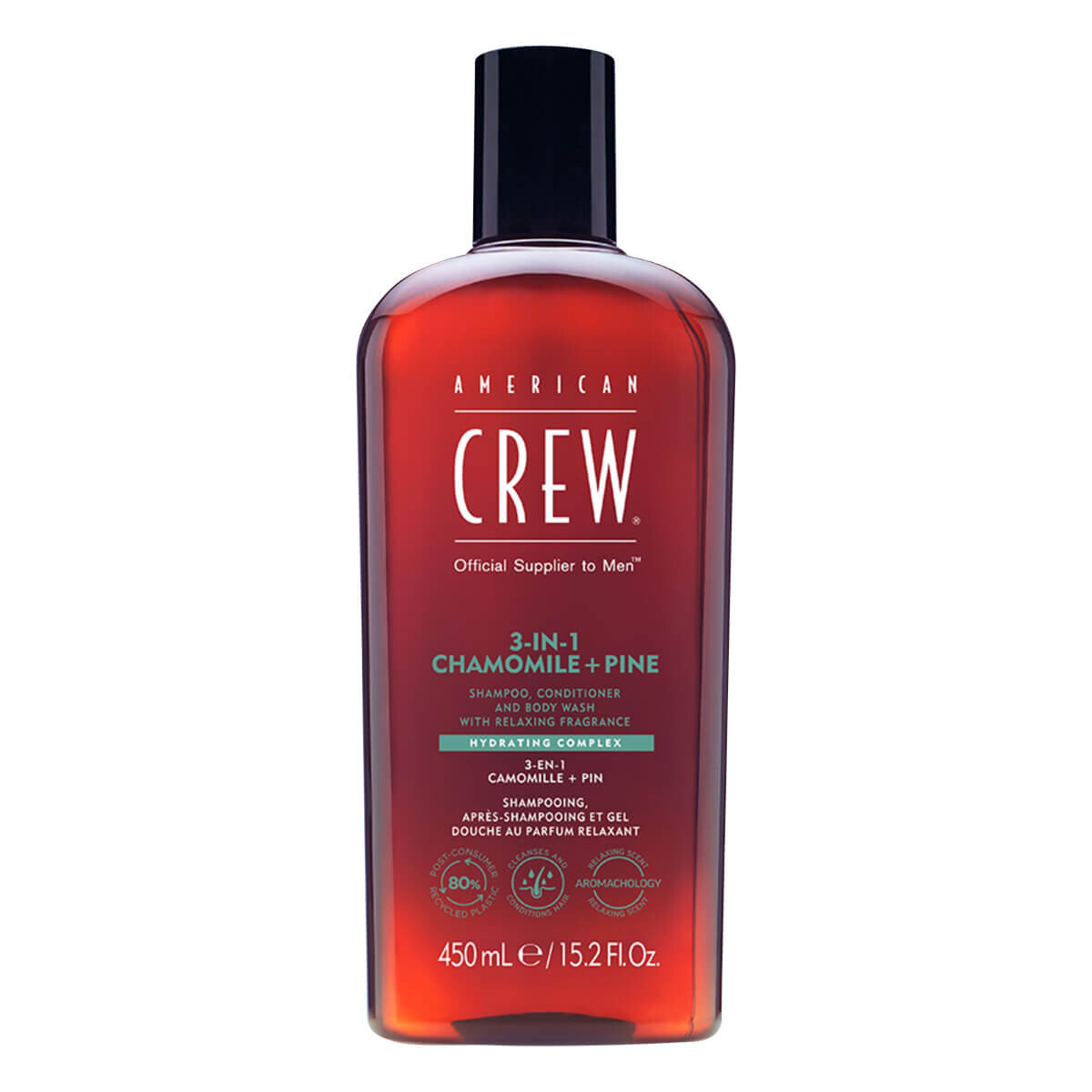 American Crew 3-i-1 Kamille & Fyr Shampoo og Bodywash 450 ml