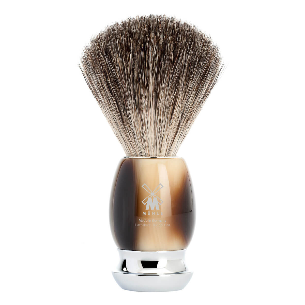 Mühle Vivo Badger Barberkost i Brunt Horn - Kvalitet og Stil