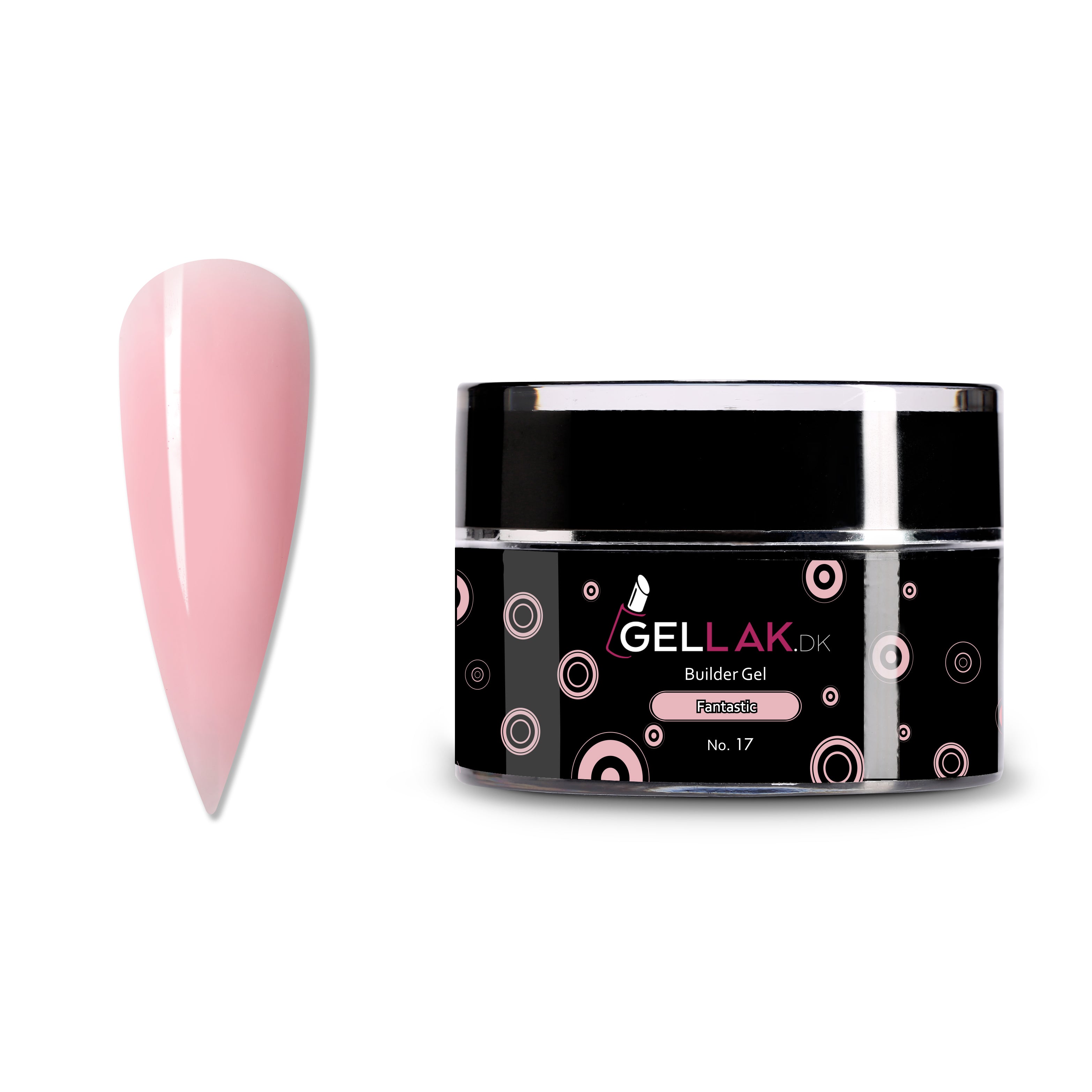 Lyserød Builder Gel til Negleopbygning - Fantastic No 17