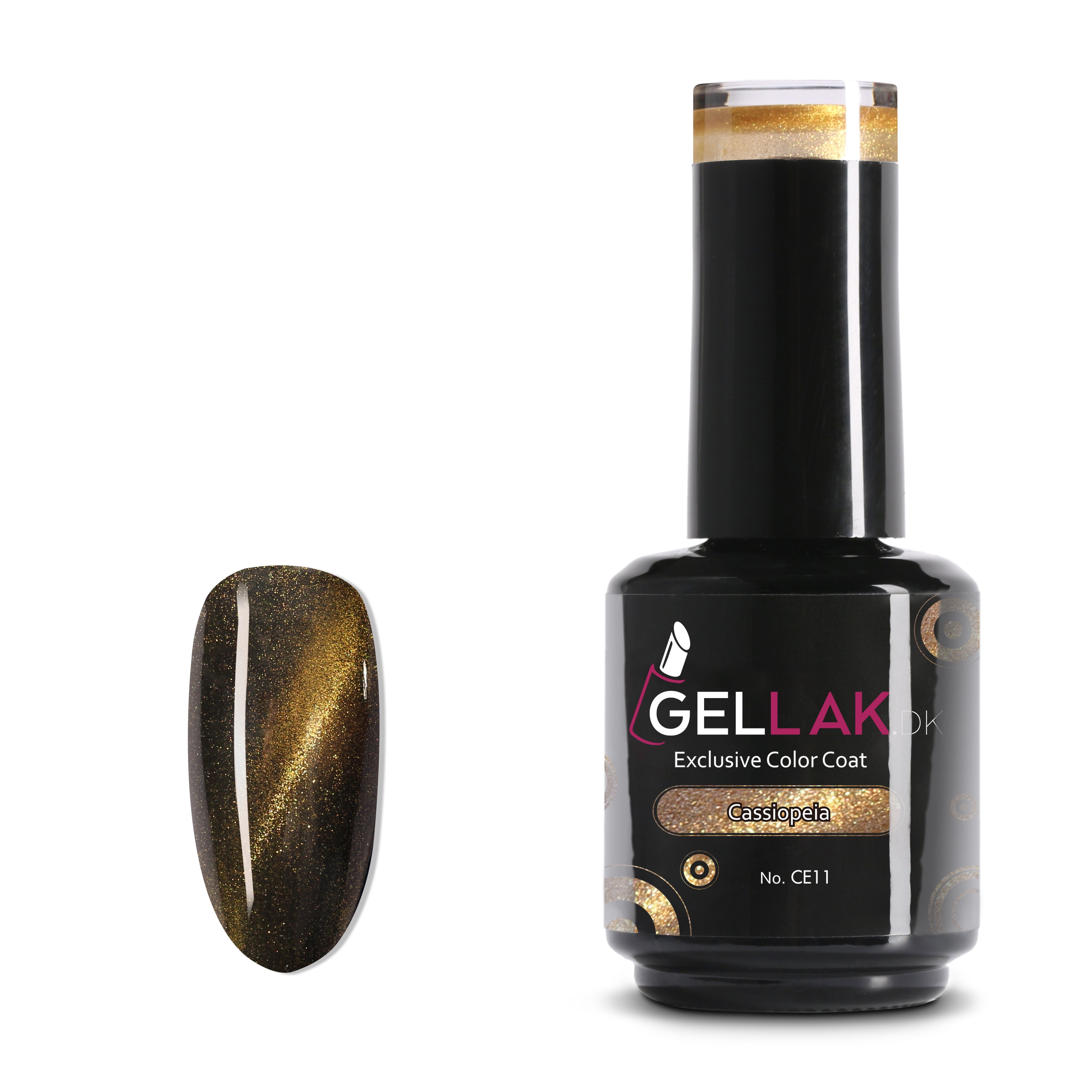 Cat Eye Gel Neglelak i Guld - 15 ml fra Gellak.dk