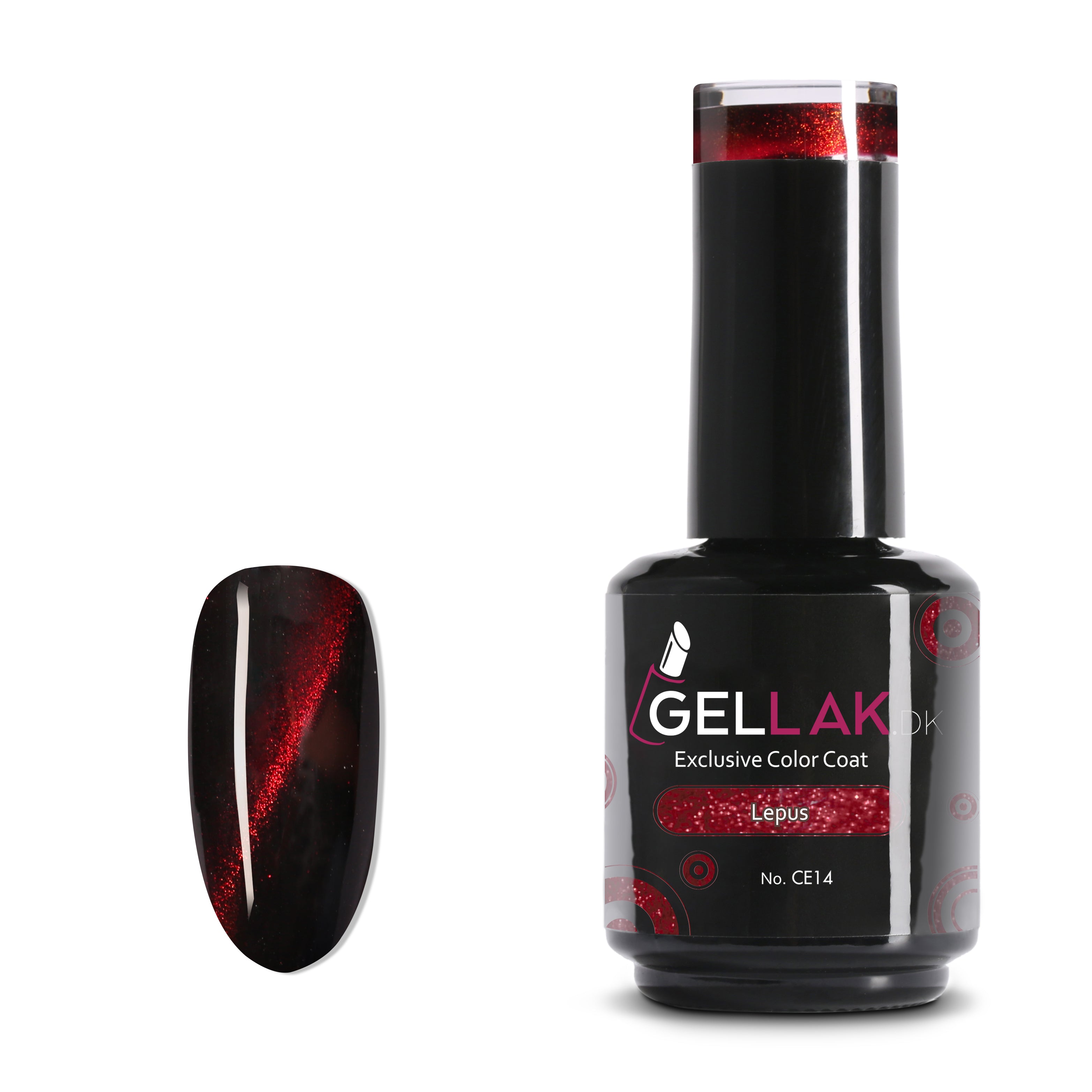 Cat Eye Gel Neglelak Rød 15 Ml - Farveskiftende Effekt