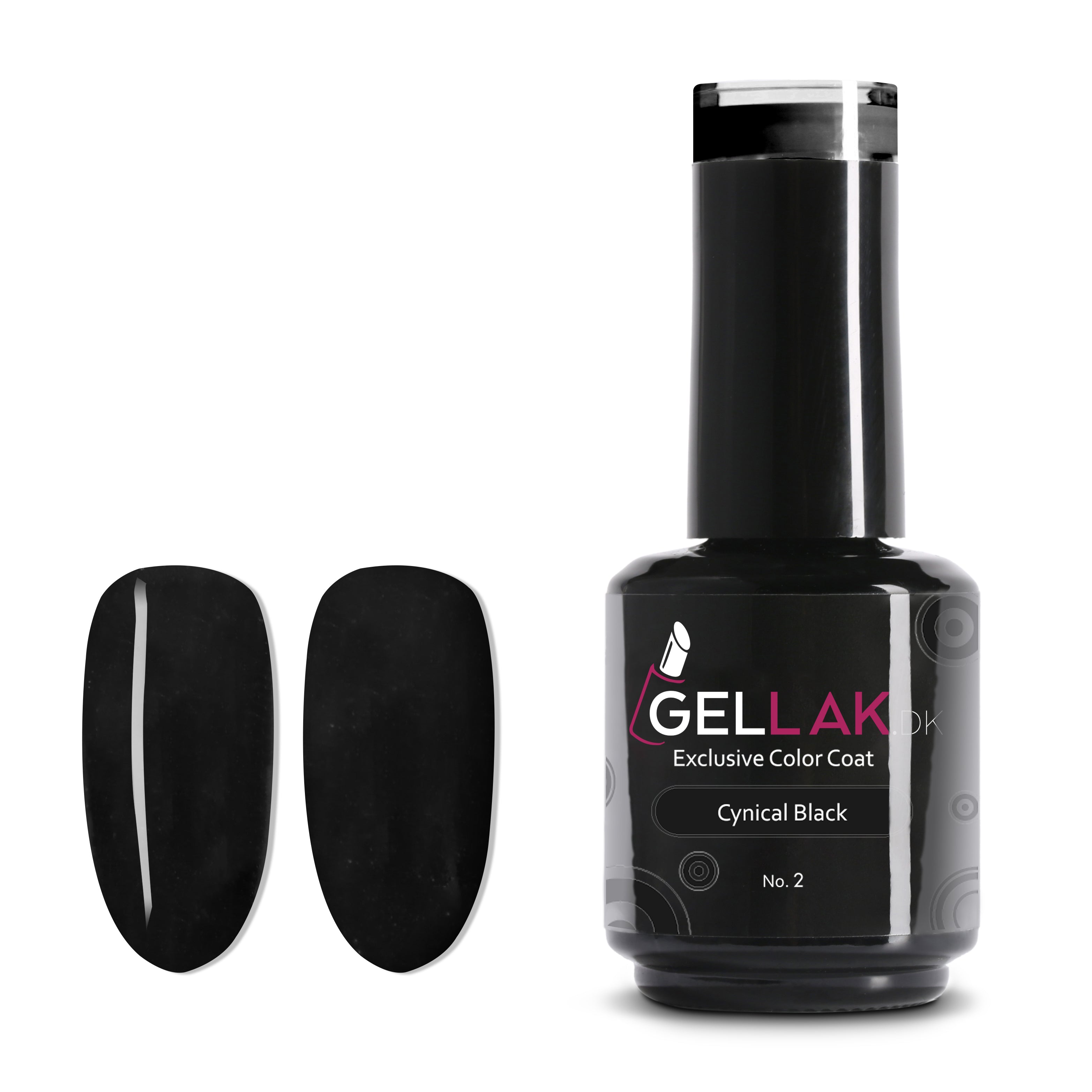 Gel Neglelak i Sort - Cynical Black No 2, 15 ml