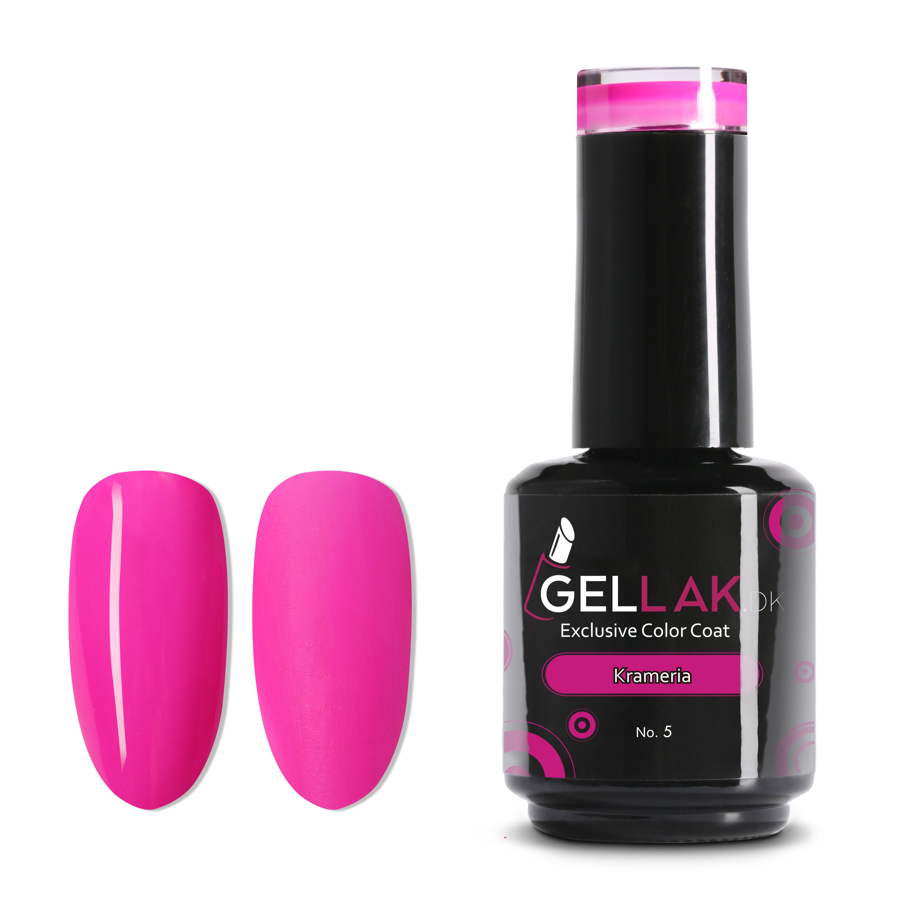 Gel Neglelak i Pink - Krameria No 5, 15 ml, Vegansk Gellak
