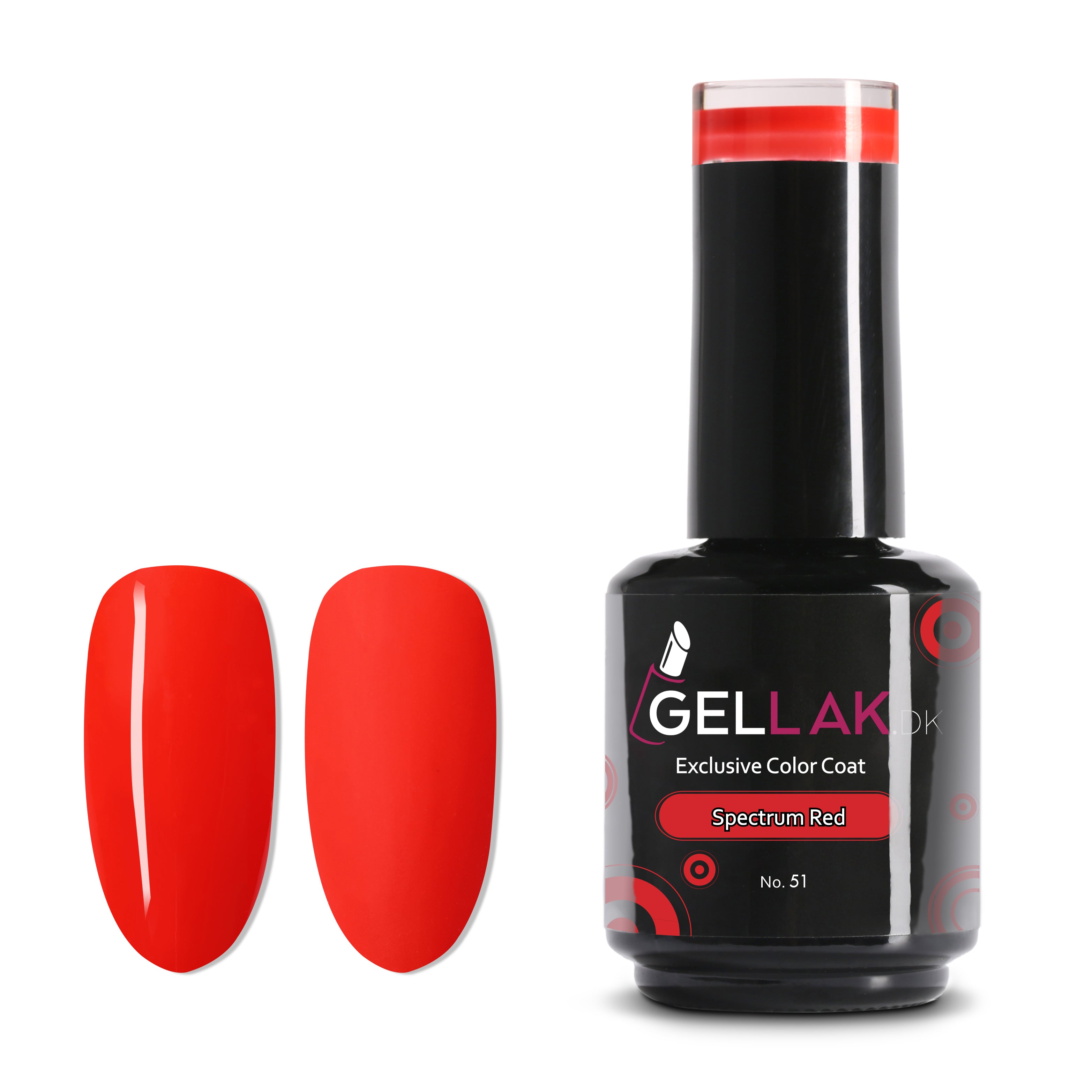 Gel Neglelak i Rød - 15 Ml Spectrum Red No 51