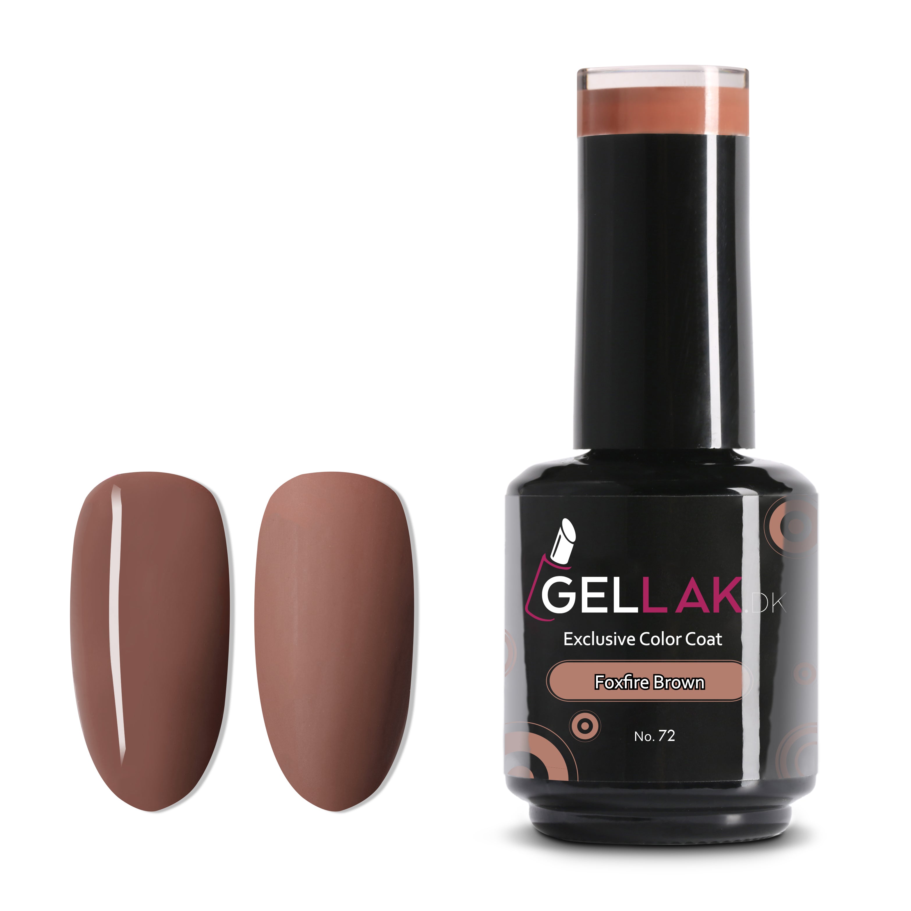 Gel Neglelak i Brun - Foxfire Brown No 72, 15 ml