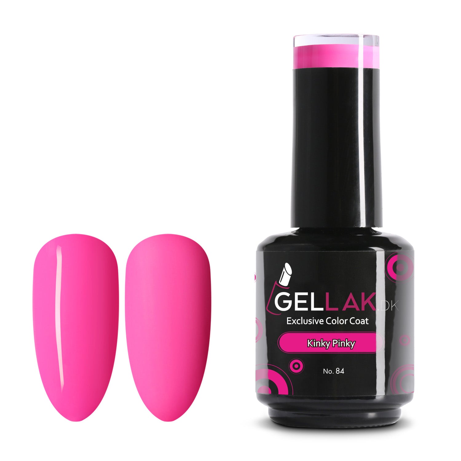 Gel Neglelak Kinky Pink No 84 - 15 ml til skønne negle