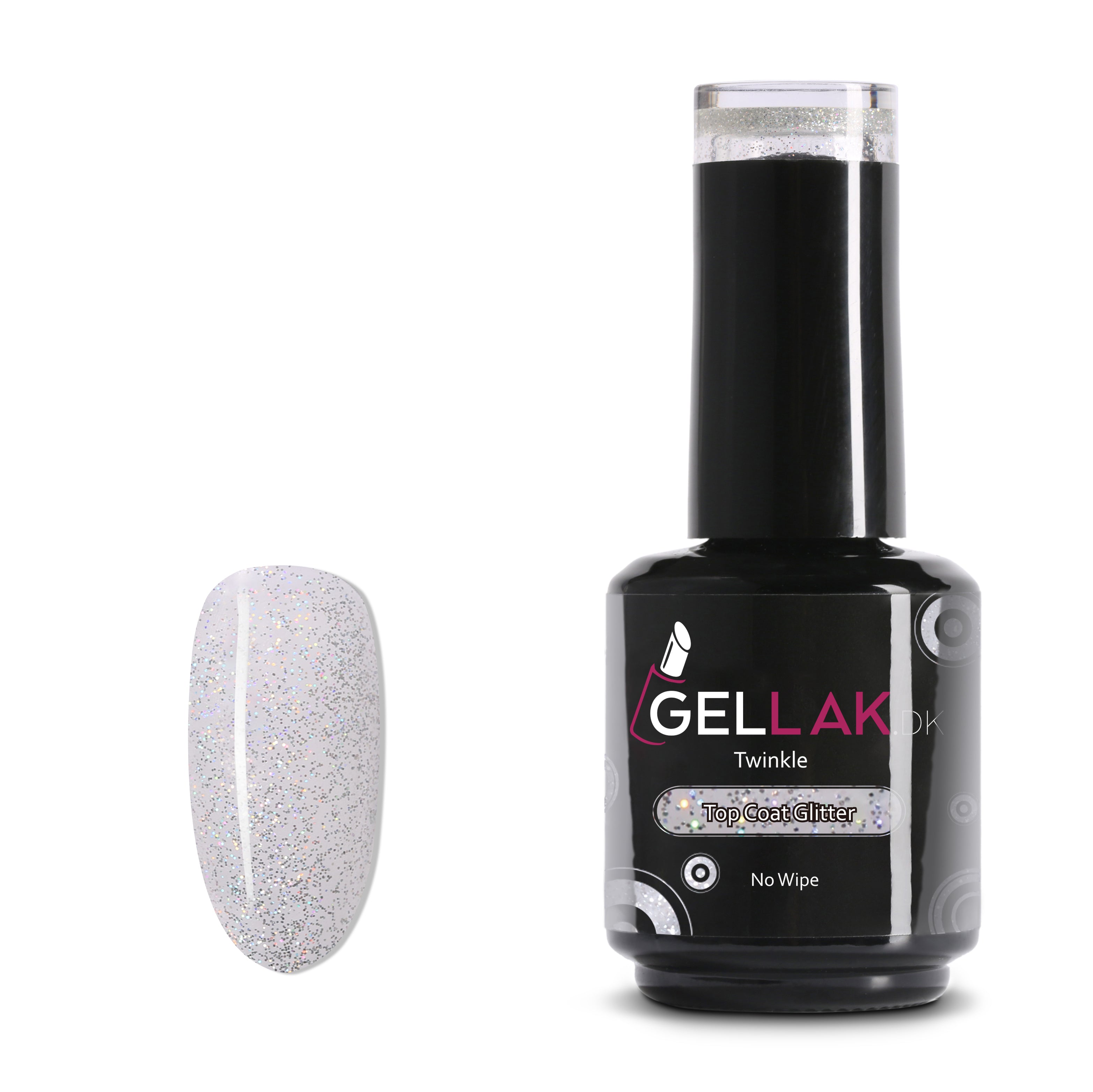 Glimrende Gel Neglelak Top Coat - 15 ml Twinkle