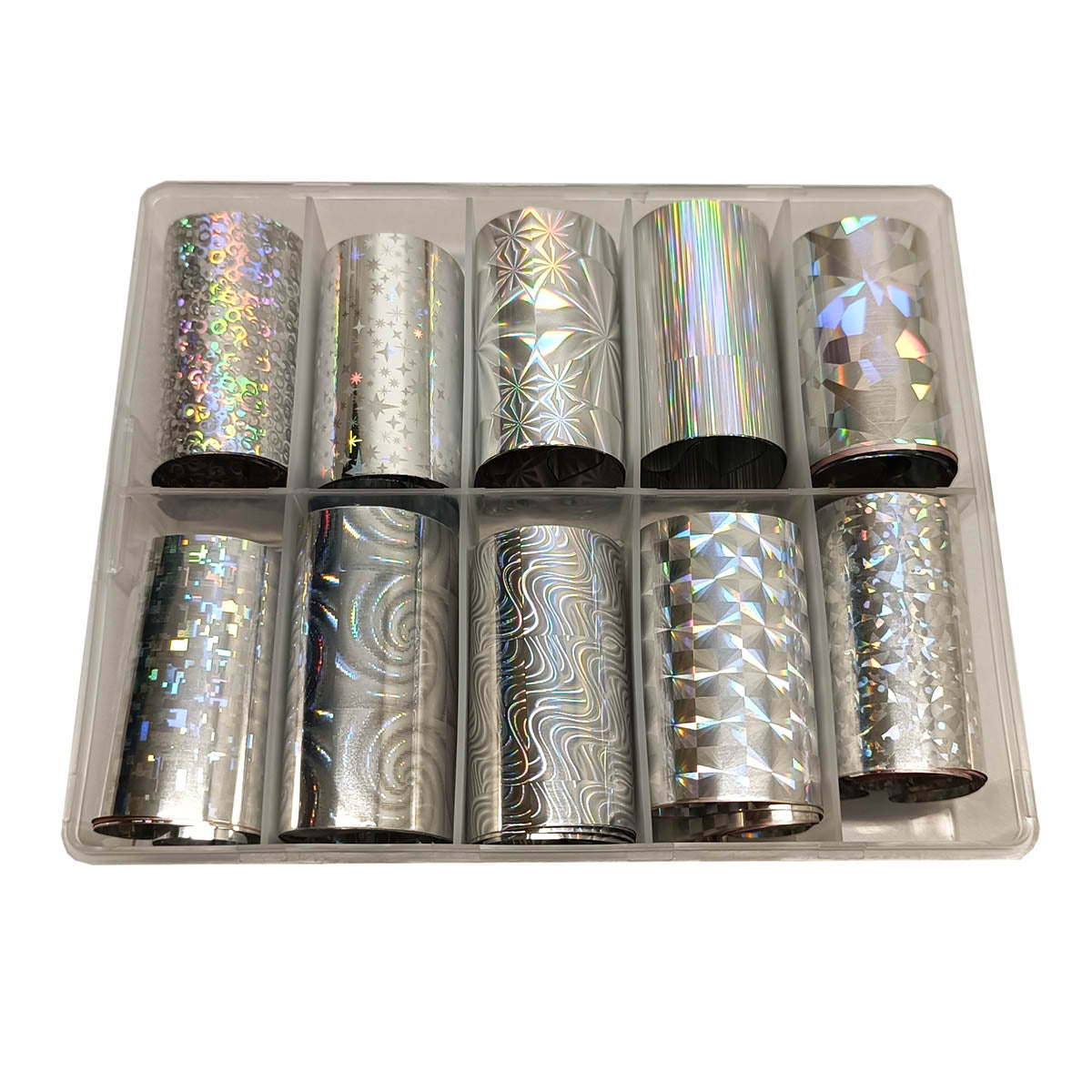Sølv Holografisk Neglefolie til Nail Art - 2-3 dages levering