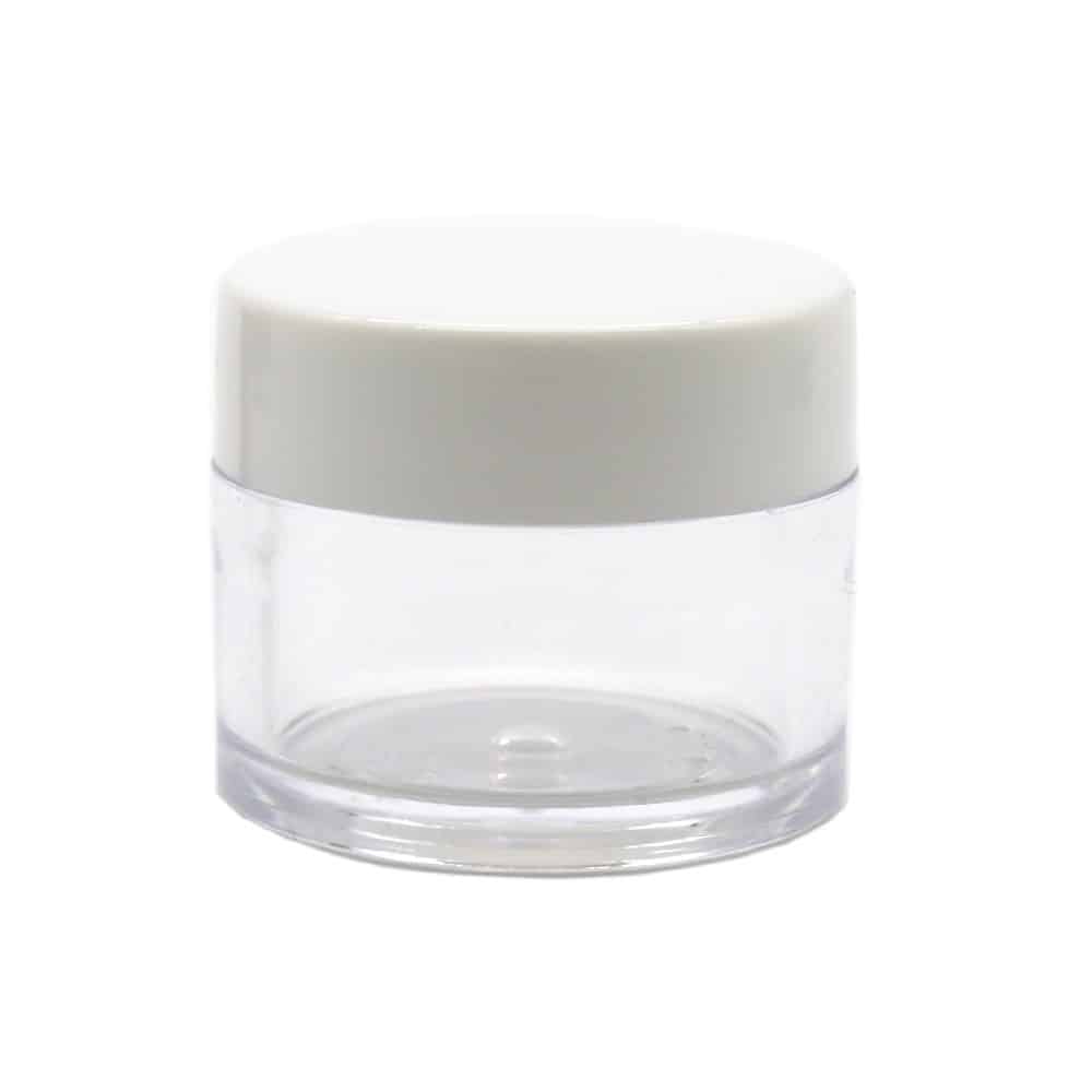 10 Ml Rund Bøtte med Hvidt og Sort Låg til Læbepomade