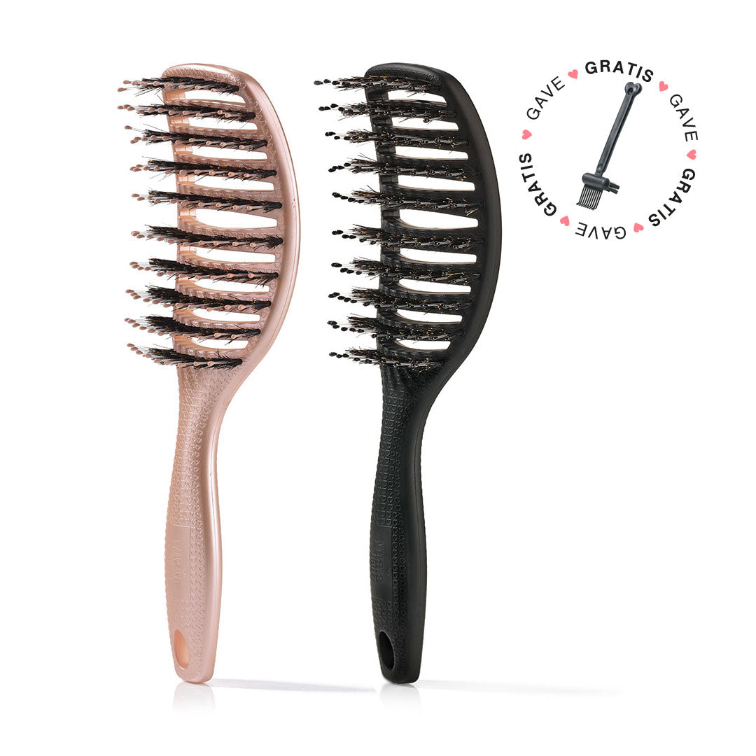 2 Stk Curvy Brush med Gratis Gave - Skinnende Rose & Sort
