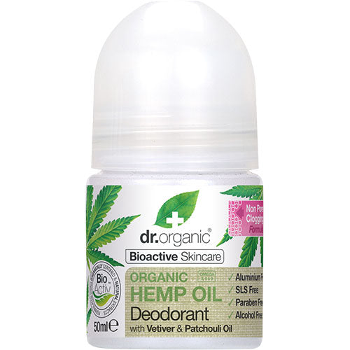 Dr. Organic Deo Roll On med Hampolie - Økologisk Pleje