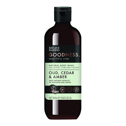 Vegansk Baylis & Harding Goodness Body Wash Oud, Cedar, Amber