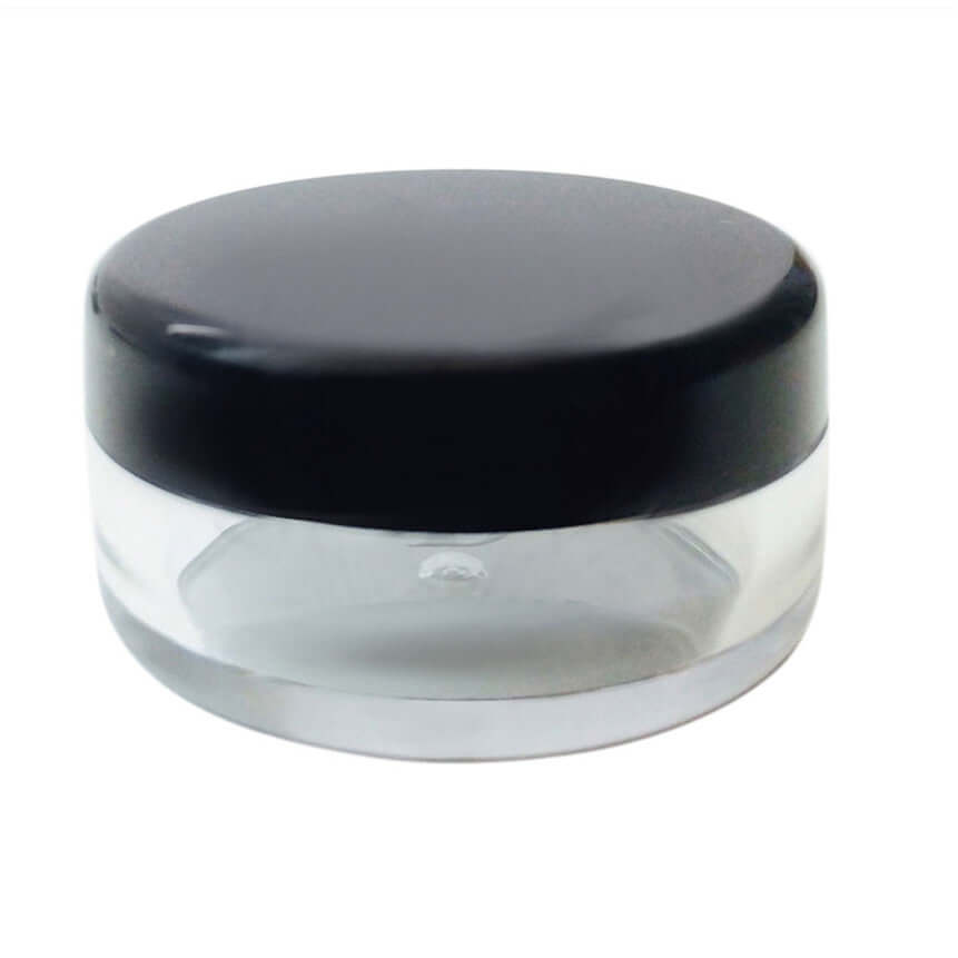 3 Ml Rund Beholder Med Sort Låg til Kosmetik - Tilbud!