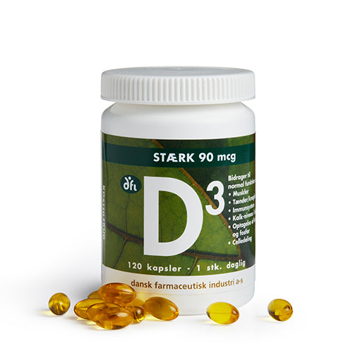 Grønne Dfi D3 Vitamin 90 Mcg - Stærk D-vitamin Kapsler