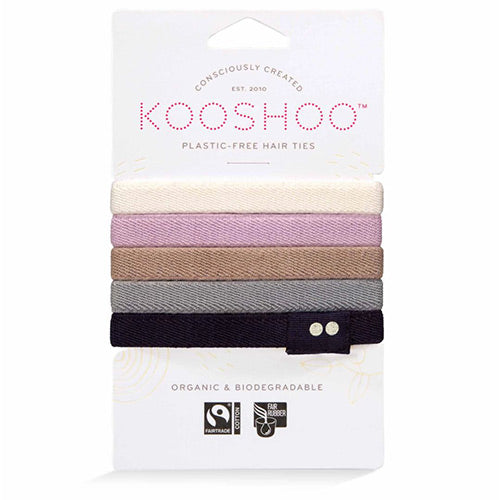 Kooshoo Hårelastikker i Sølv - 5 Stk Økologiske og Plastikfri