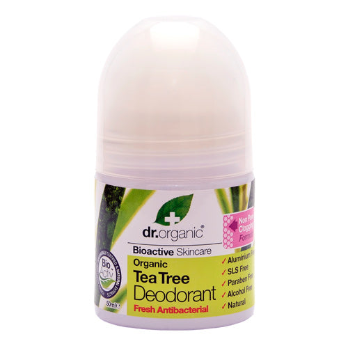 Dr. Organic Tea Tree Deodorant Roll-On - Populær Økologisk Duft