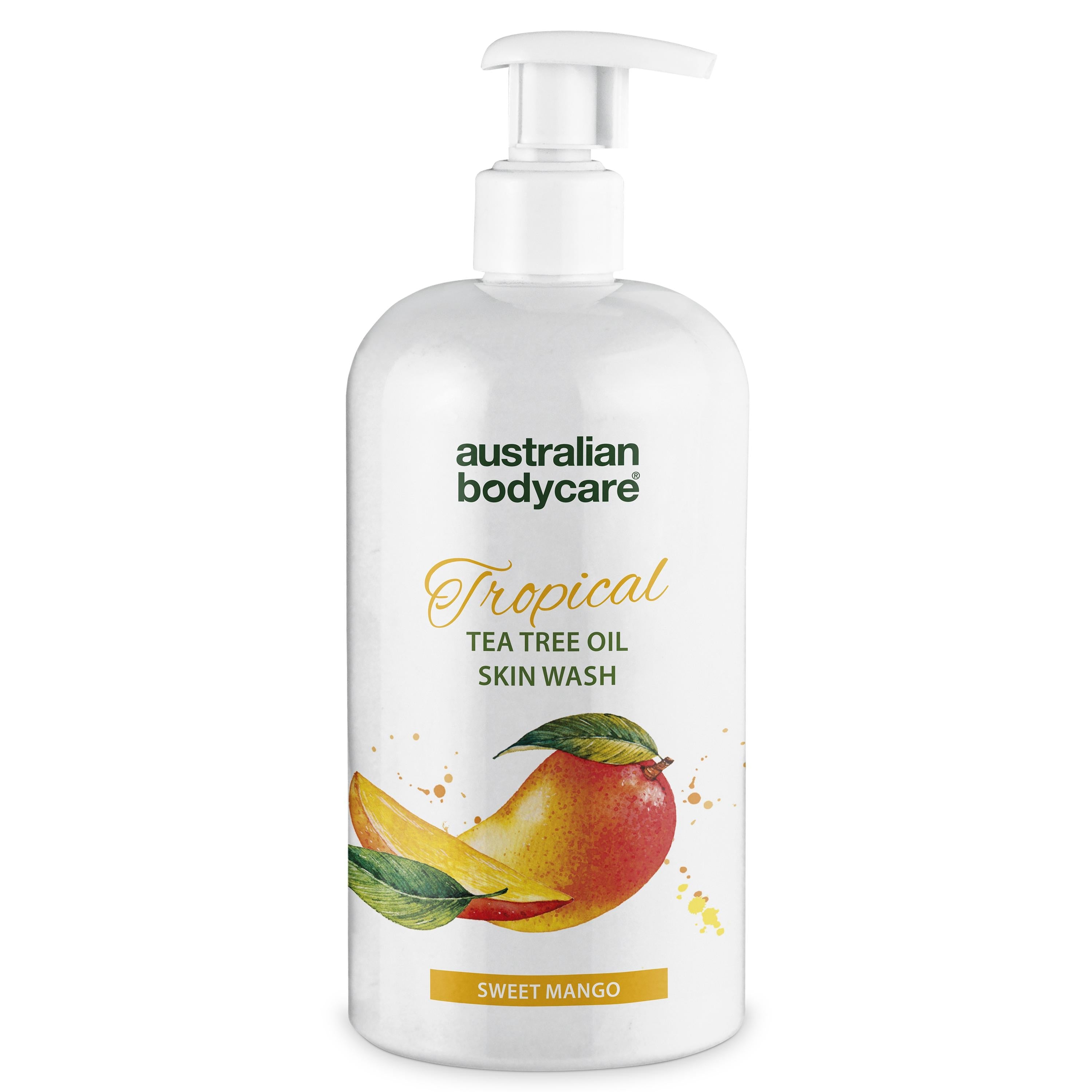 Professionel Tropical Skin Wash Med Mango ?  Body Wash Med Tea Tree Oil Og Mango For Ren Og Problemfri Hud   500 Ml