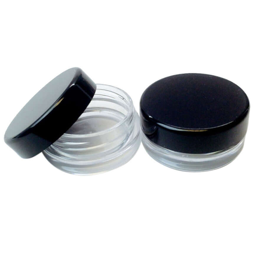 5 Ml Rund Beholder Med Klar Eller Farvet Låg   Sort Låg