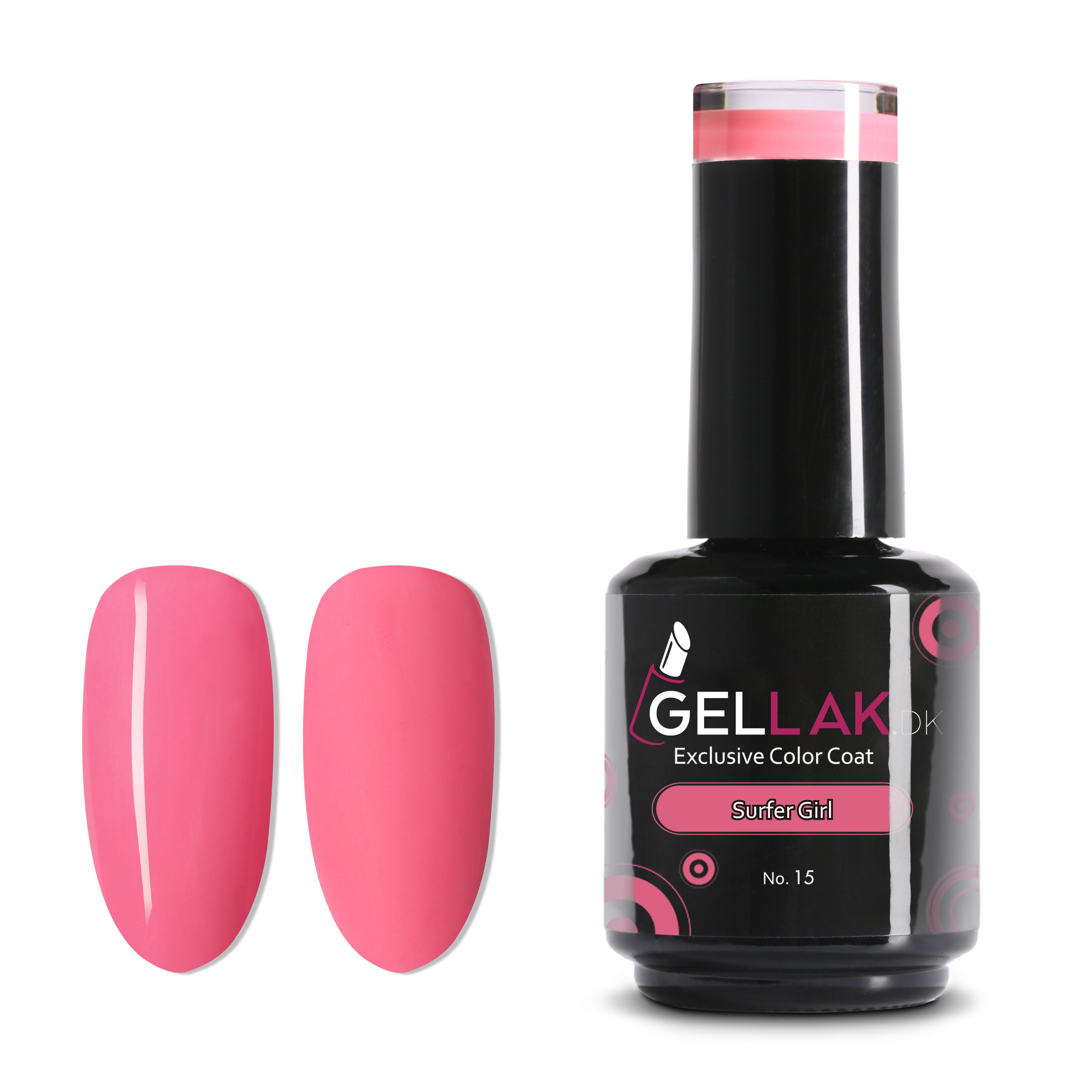 Gel Neglelak Lyserød   15 Ml   Surfer Girl No  15   Gellak Dk