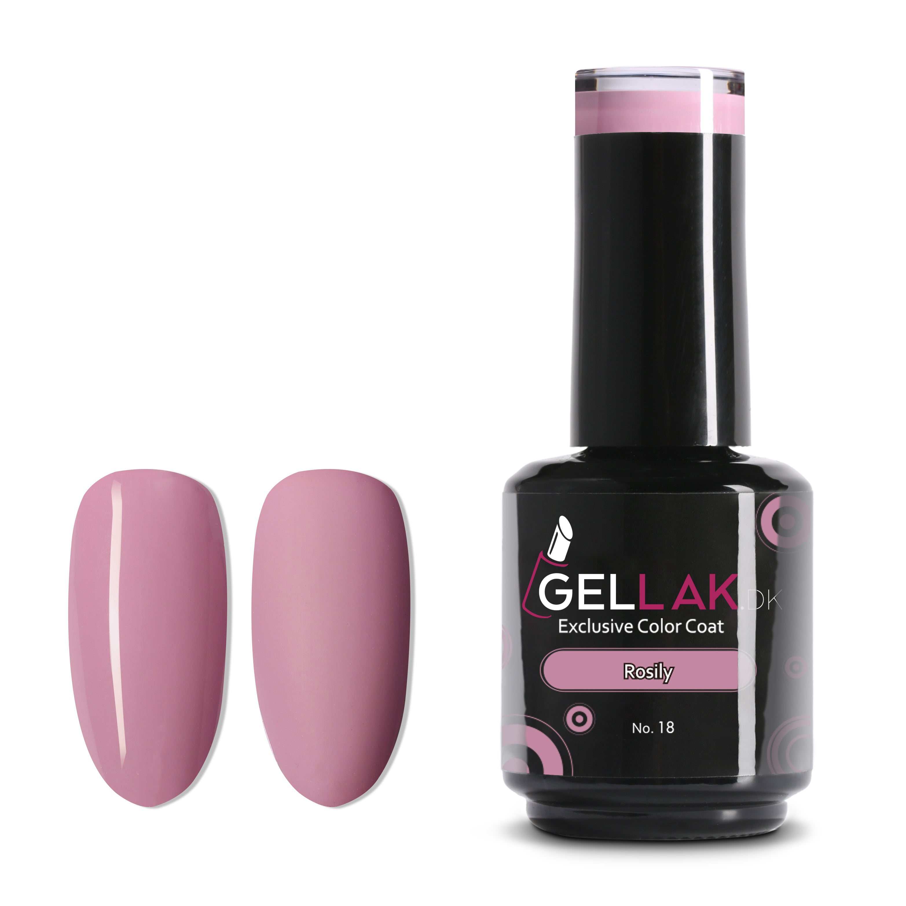 Gel Neglelak Lyserød   15 Ml   Rosily No  18   Gellak Dk