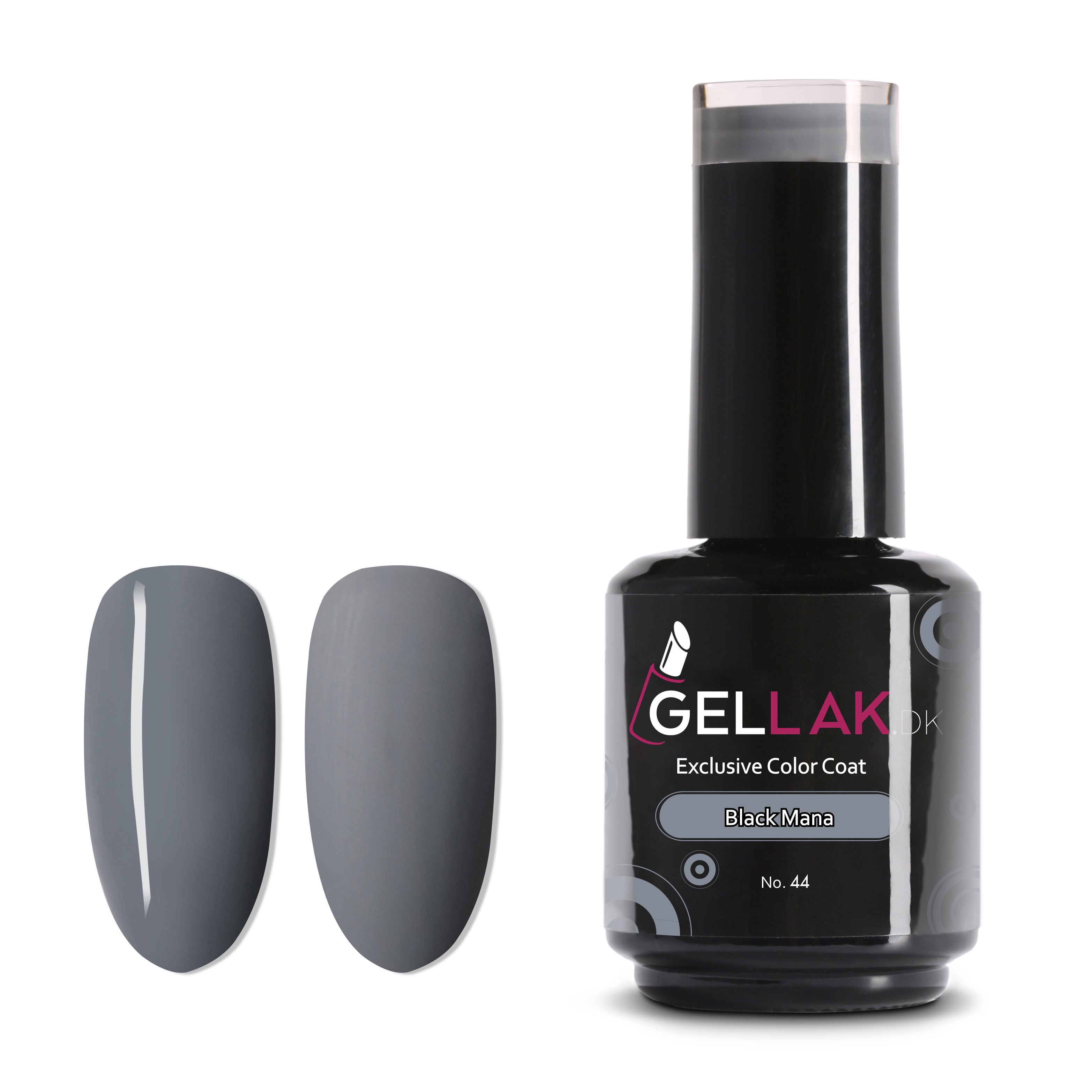 Gel Neglelak Mørkegrå   15 Ml   Black Mana No  44   Gellak Dk