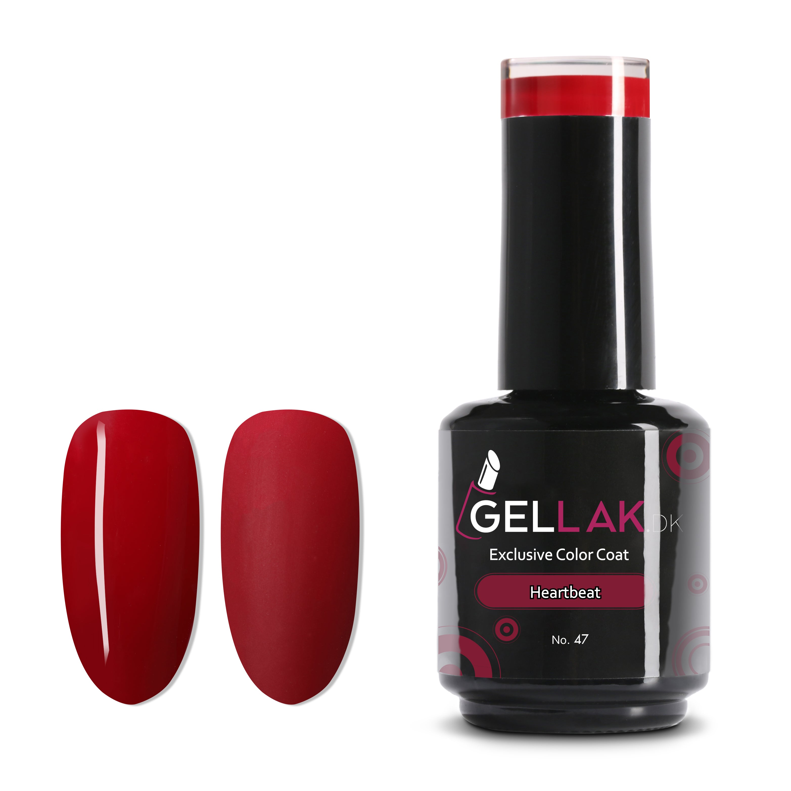Gel Neglelak Mørkerød   15 Ml   Heartbeart No  47   Gellak Dk