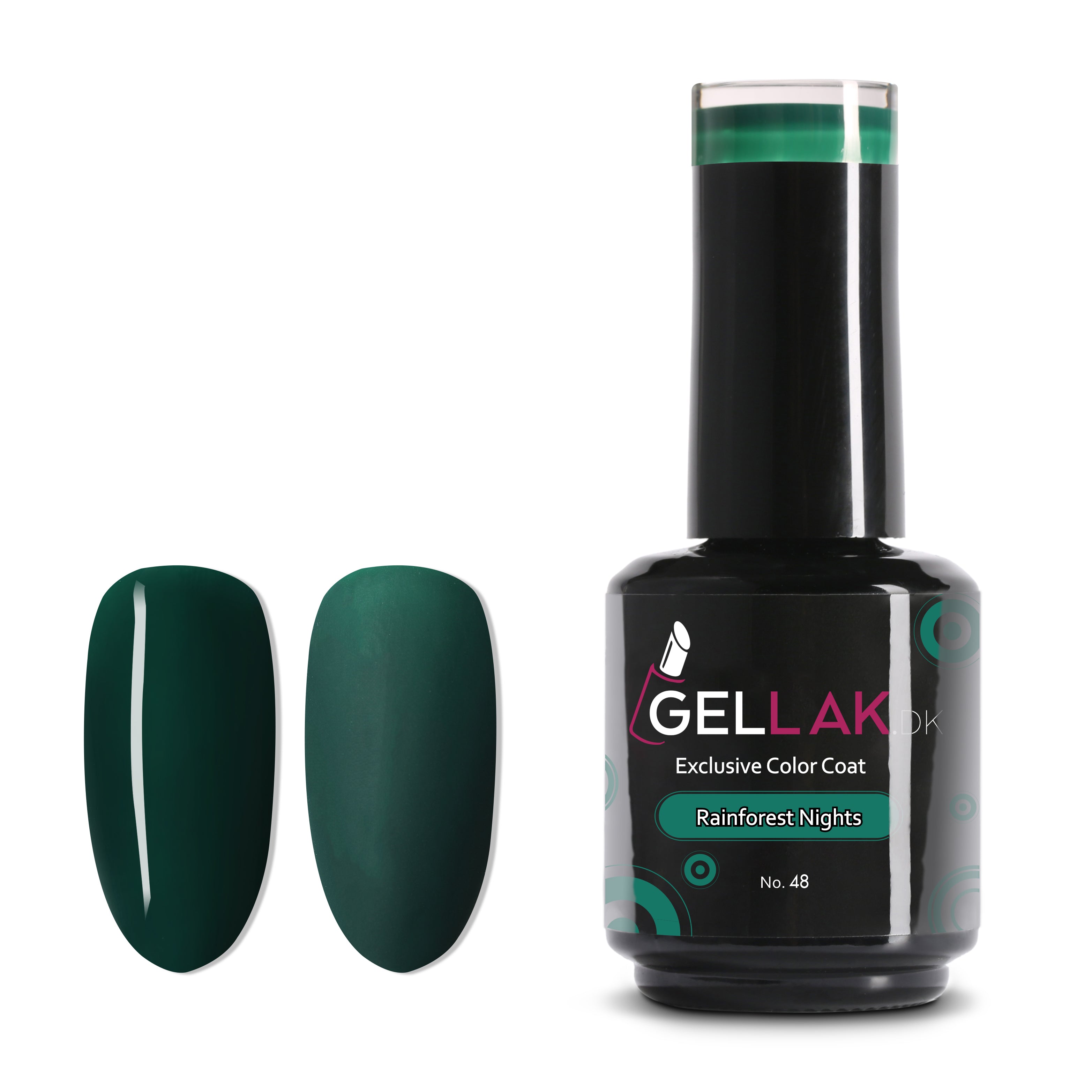 Gel Neglelak Mørkegrøn   15 Ml   Rainforest Nights No  48   Gellak Dk