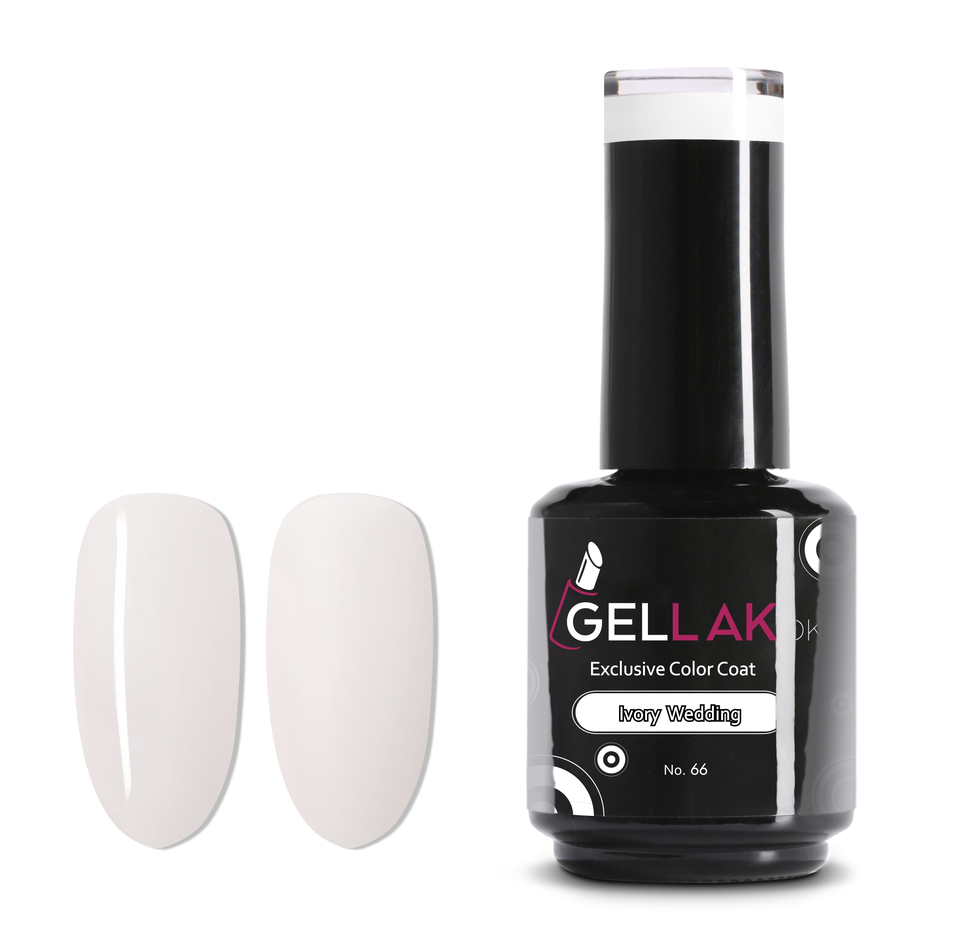 Gel Neglelak Mælkehvid   15 Ml   Ivory Wedding No  66   Gellak Dk