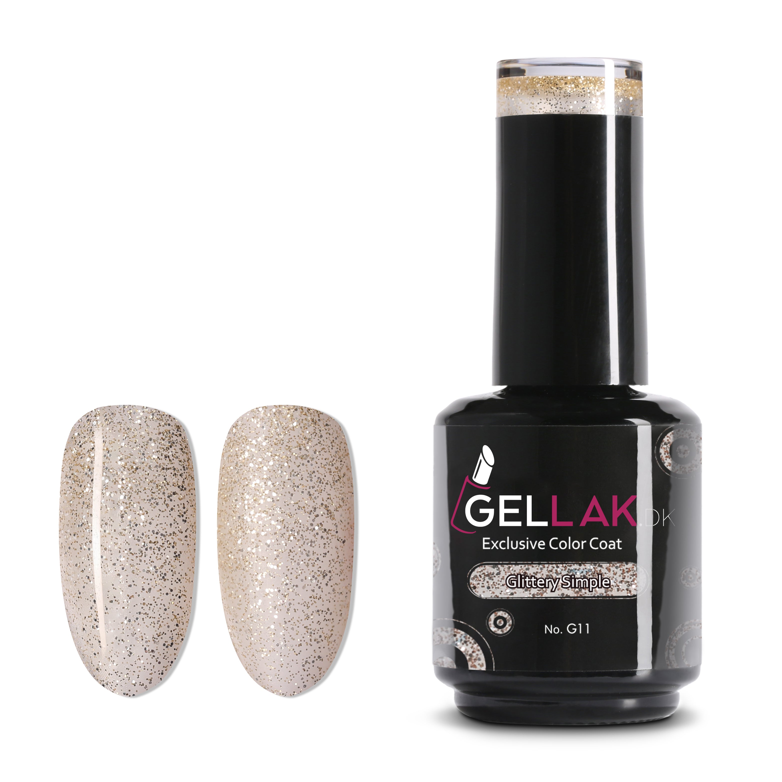 Gel Neglelak Gennemsigtig Glimmer   15 Ml   Glittery Simple No  G11