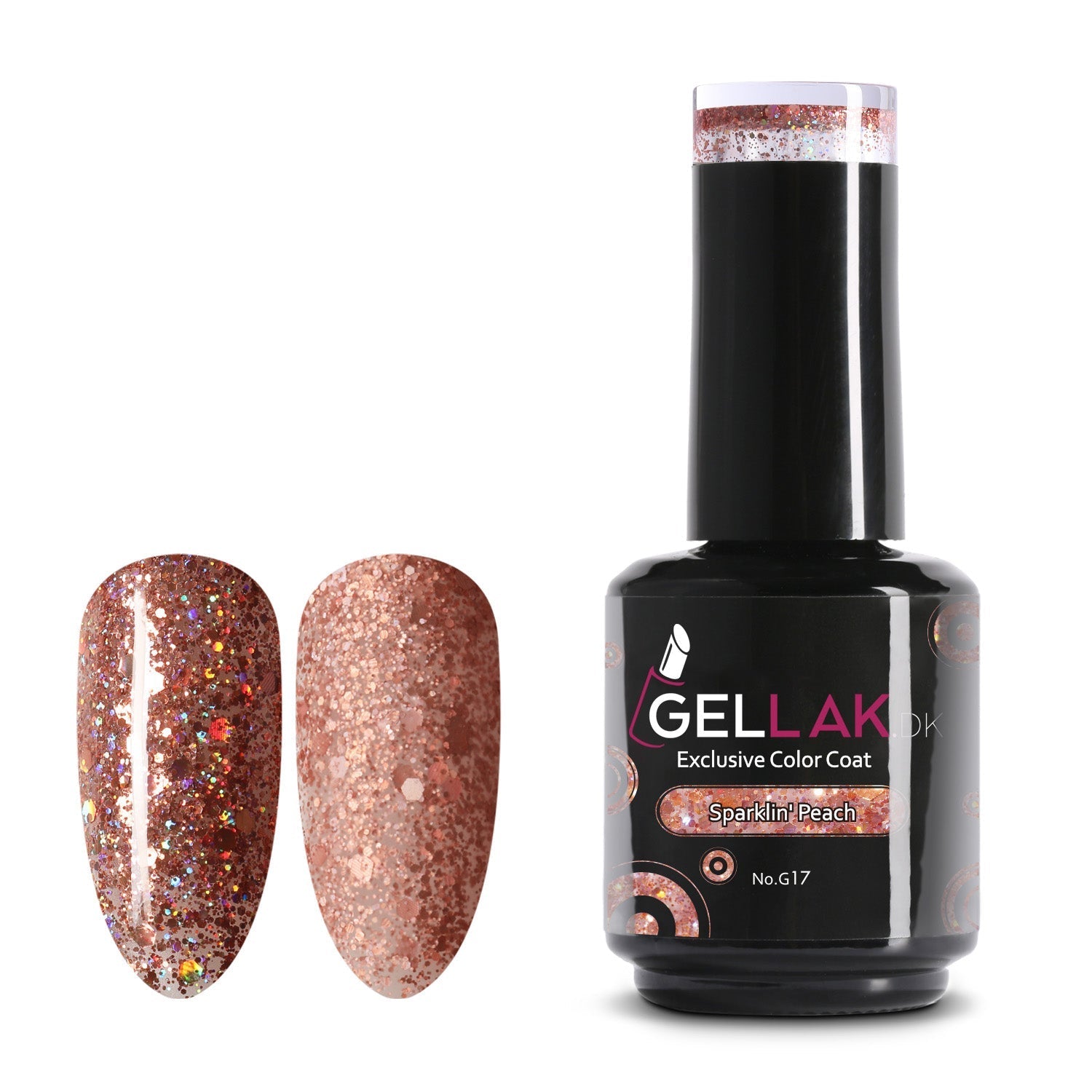 Gel Neglelak Fersken   15 Ml   Sparklin  Peach No  G17   Gellak Dk