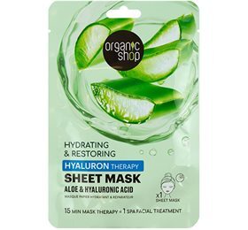 Organic Shop  Hyaluron Sheet Mask   Aloe   Hyaluronic Acid  1stk
