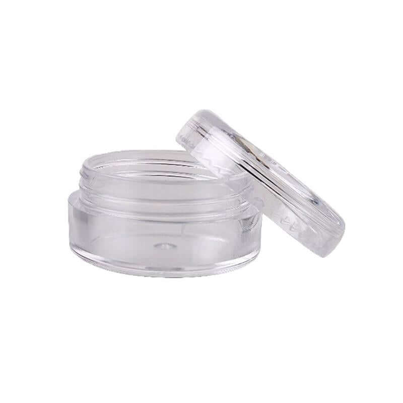 5 Ml Rund Beholder Med Klar Eller Farvet Låg   Klart Låg