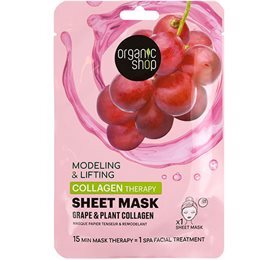 Organic Shop Sheet Mask   Grape   Plant Collagen  1stk