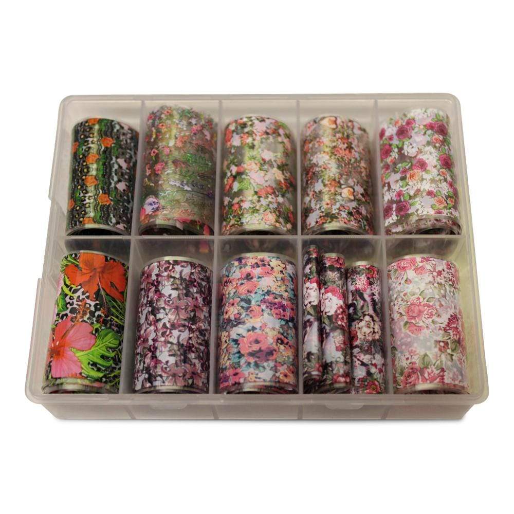 Neglefolie   Blomster Motiv   Transfer Neglefolie Til Nail Art   No 14