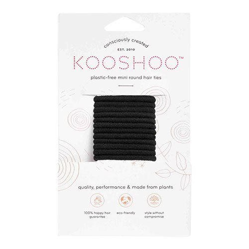 Kooshoo Hårelastikker Sort Plastikfri 12 Stk  Mini