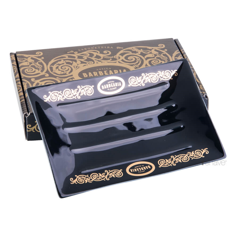 Antiga Barbearia De Bairro Sæbeskål I Porcelæn  Sort